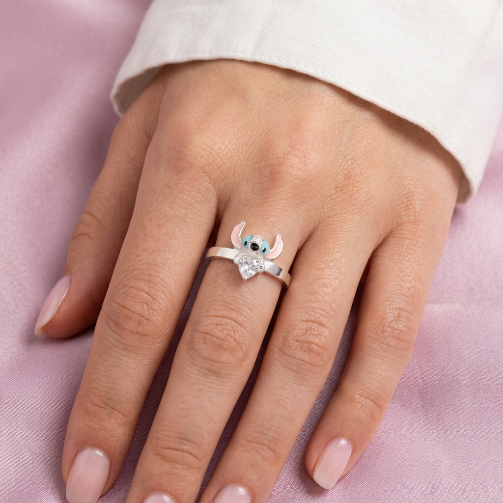 Anillo de Plata .925 Diseño de Alien Blanco mod. 2797