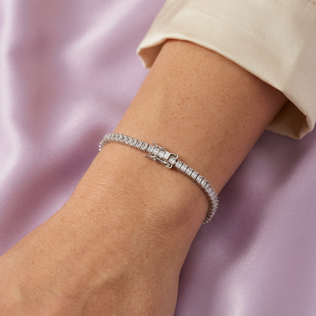 Pulsera de Plata .925 Tejido Tenis con Zirconias Finas y Brillantes mod. 2370