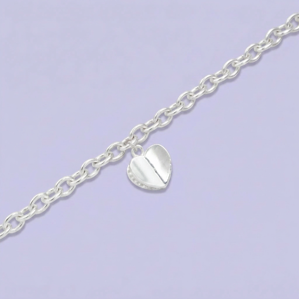 Pulsera de Plata .925 Corazón Doble Brillante con Zirconia mod. 2737