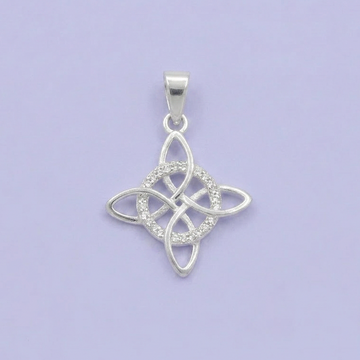 Dije de Plata .925 Nudo de Bruja con Zirconias mod. 2526