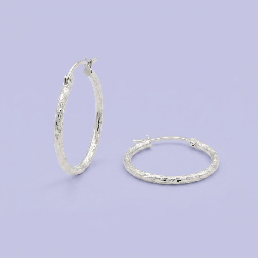 Arracada de Plata .925 Diseño Espiral Brillante Estilo Hueco mod. 2934