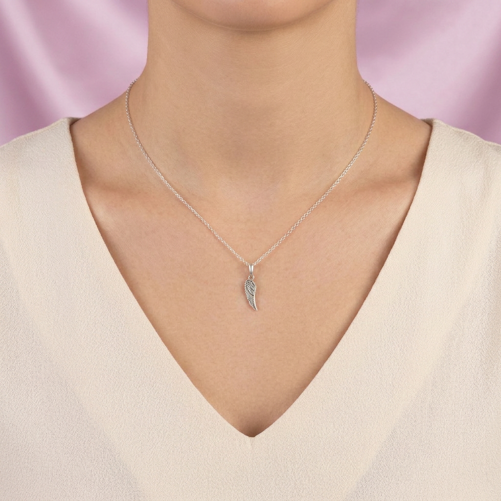 Dije de Plata .925 Diseño en Forma de Ala mod. 2996