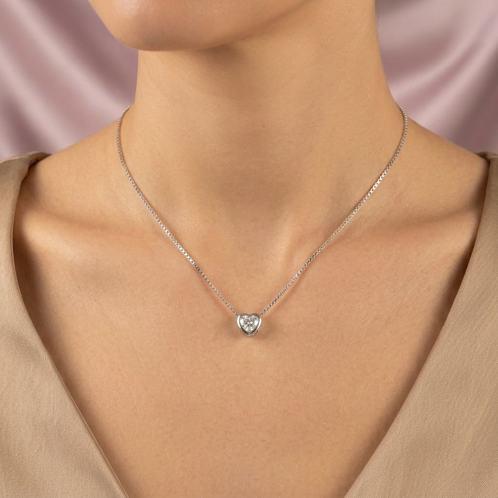 Gargantilla de Plata .925 Corazón con Zirconia mod. 2440