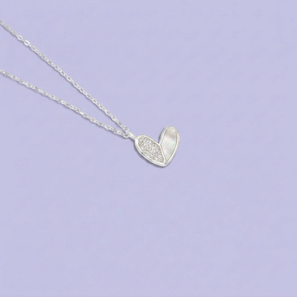 Gargantilla de Plata .925  Corazón Elegante con Zirconias mod. 2613
