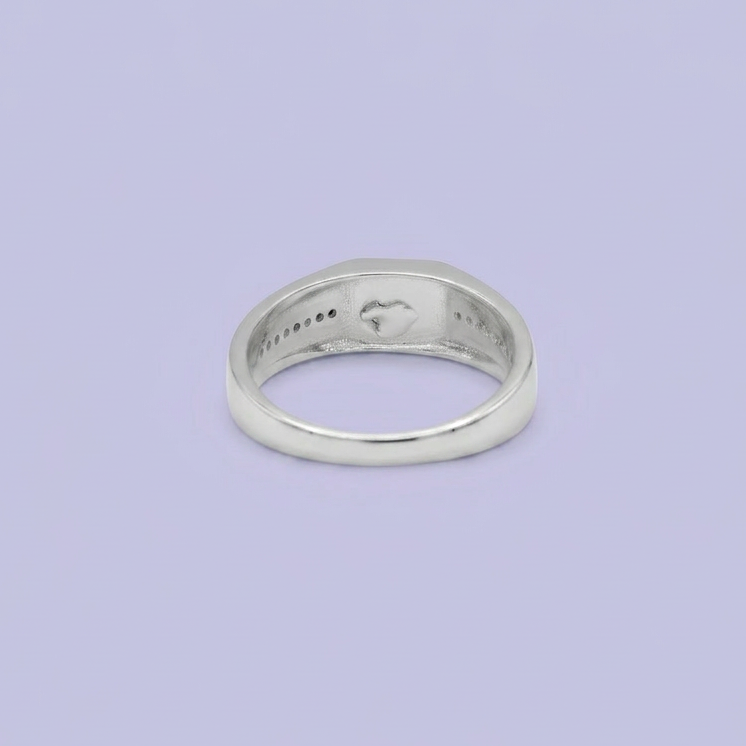 Anillo de Plata .925 Diseño Brillante con Onix y Zirconias mod. 2670