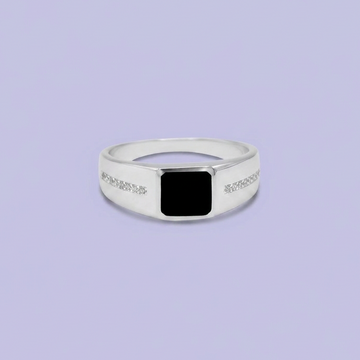 Anillo de Plata .925 Diseño Brillante con Onix y Zirconias mod. 2670