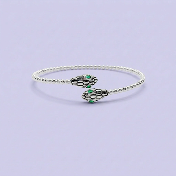 Aro de Plata .925 Diseño de Serpiente con Zirconias Verdes mod. 2681