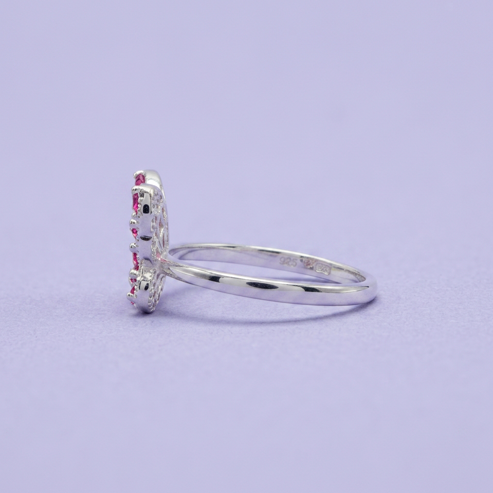 Anillo de Plata .9025 Diseño de Mariposa con Zirconia Fiusha mod. 2790