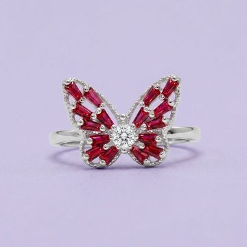 Anillo de Plata .9025 Diseño de Mariposa con Zirconia Fiusha mod. 2790