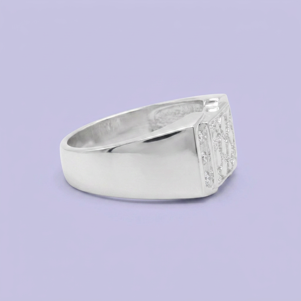 Anillo de Plata .925 con Diseño Barroco Detallado con Zirconias mod. 2578