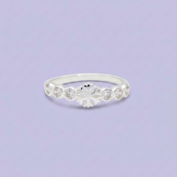 Anillo de Plata .925 con Diseño de Copo de Nieve y Zirconia mod. 3092
