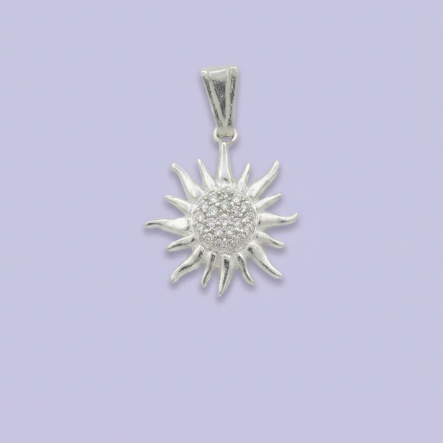 Dije de Plata .925 Sol con Incrustación de Zirconias mod. 2525