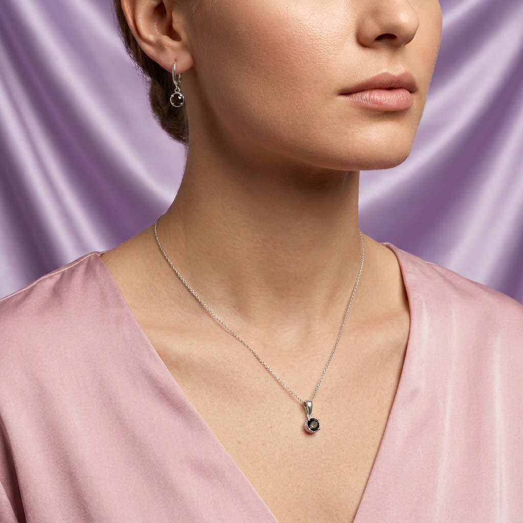Coordinado de Plata .925 de Colores Ahumados mod. 2769