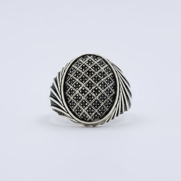 Anillo de Plata .925 Diseño Otomano con Incrustación de Zirconias 1486