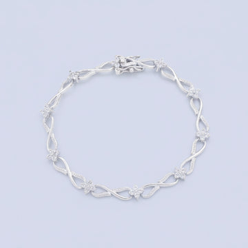 Pulsera de Plata .925 con Diseño de Infinito con Zirconias Incrustadas mod. 1507