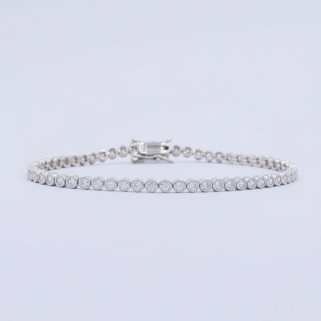 Pulsera de Plata .925 de Diseño de Tenis Incrustado de Zirconias mod. 1492
