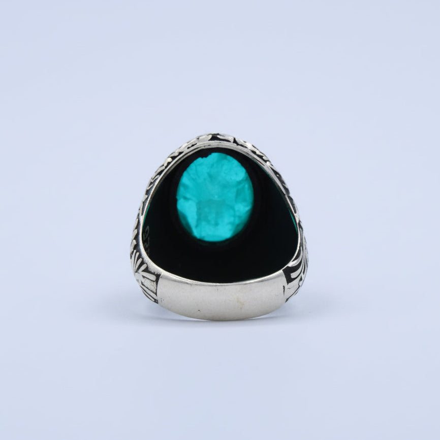 Anillo de Plata .925 Diseño Otomano con Incrustación de Turmalina 1487