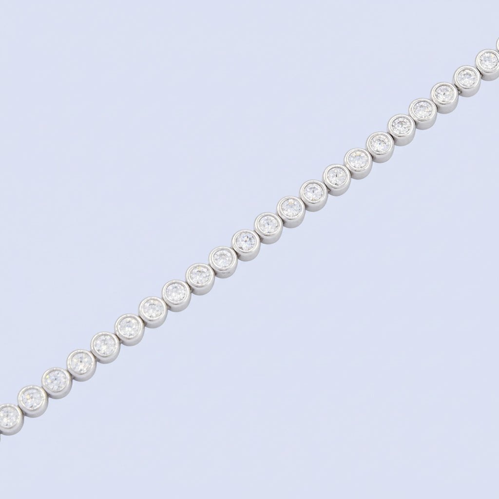 Pulsera de Plata .925 de Diseño de Tenis Incrustado de Zirconias mod. 1492