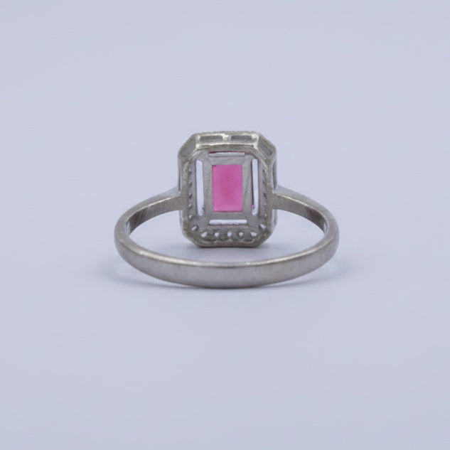 Anillo de Plata .925 con Diseño en Forma Cuadrada Incrustado de Zirconia mod. 1501