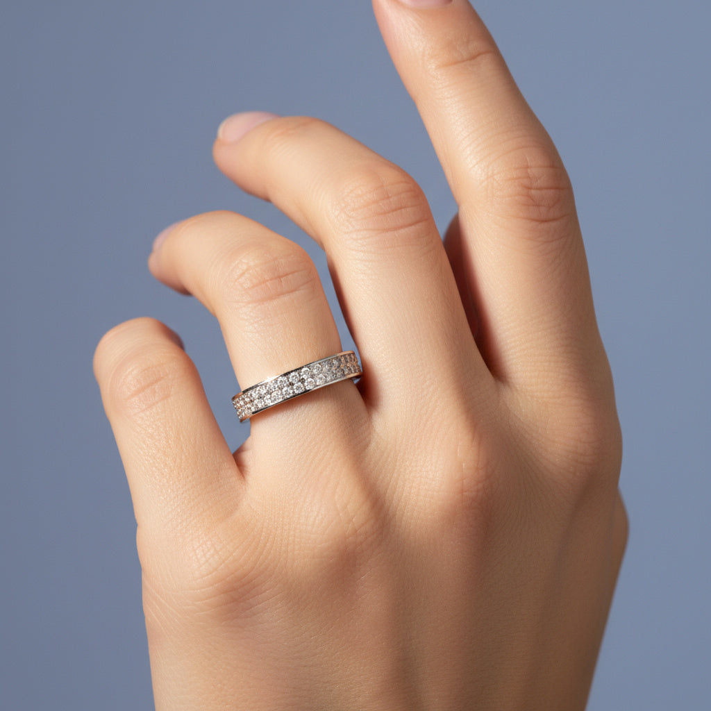 Anillo de Plata .925 con Diseño Completo de Zirconias  mod. 1496