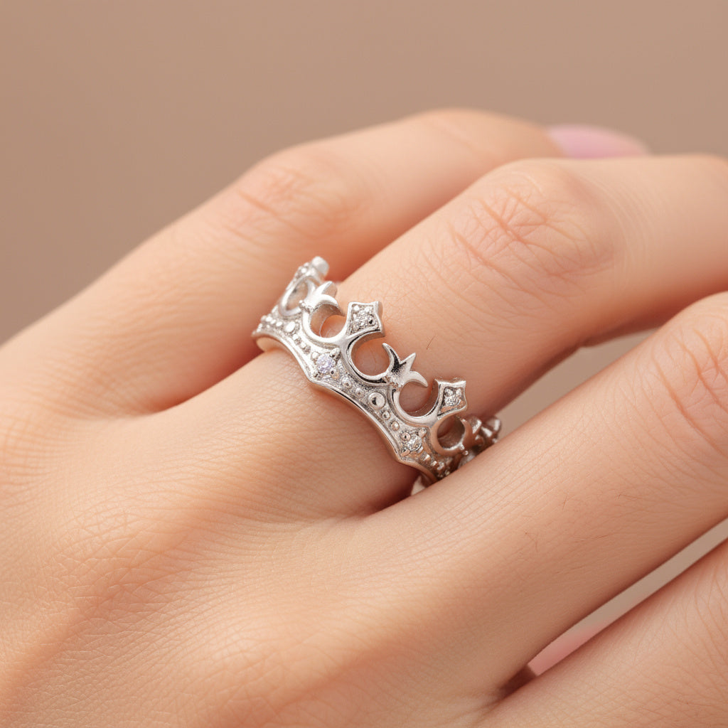 Anillo de Plata .925 Corona Royal con Zirconias Finas mod. 1391