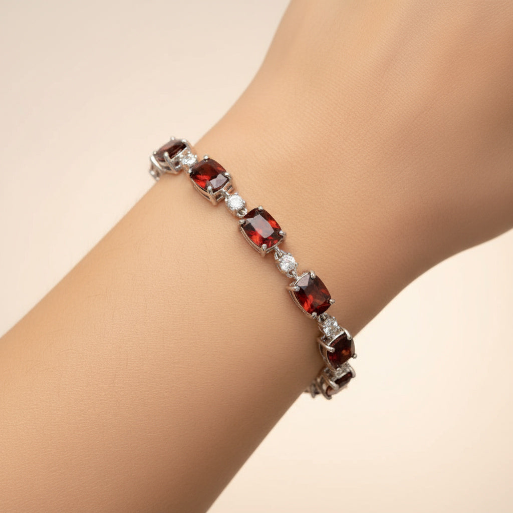 Pulsera de Plata .925 Incrustado con Zirconias  mod. 1474