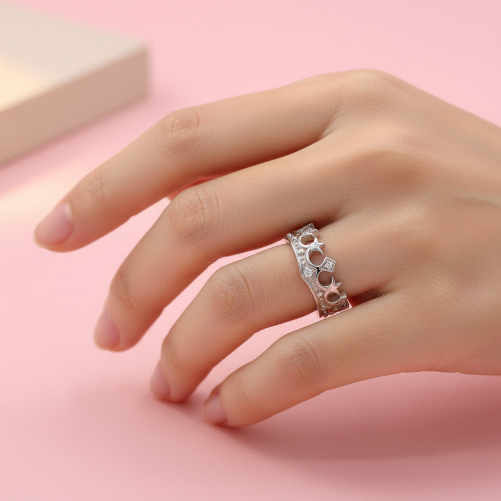 Anillo de Plata .925 Corona Royal con Zirconias Finas mod. 1391