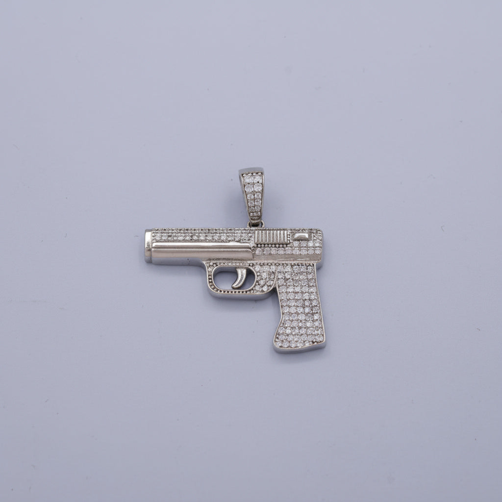 Dije de Plata .925 Especial Diseño de Arma y Zirconias Brillantes mod. 1455