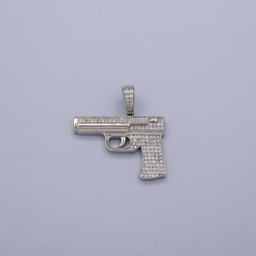 Dije de Plata .925 Especial Diseño de Arma y Zirconias Brillantes mod. 1455