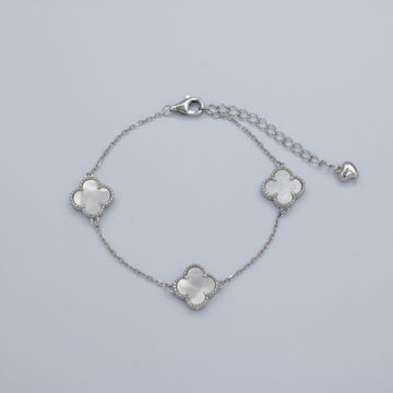 Pulsera de Plata .925 Tréboles Mediano de Madre Perla mod. 1466