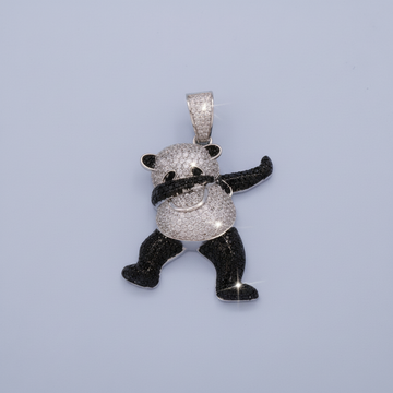 Dije de Plata .925 Especial Oso Panda con Incrustado de Zirconias mod. 1457