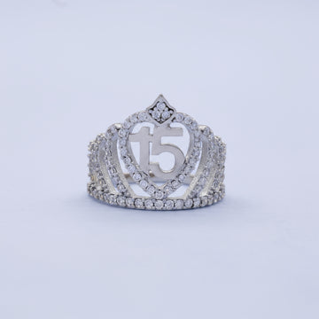 Anillo de Plata .925 Corona Real con Incrustaciones de Zirconias mod. 1395