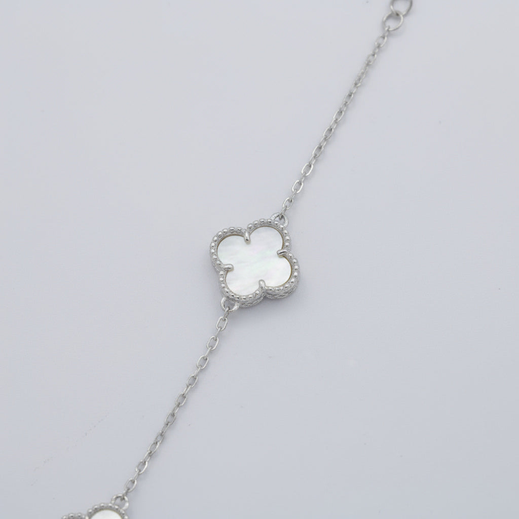 Pulsera de Plata .925 Tréboles Mediano de Madre Perla mod. 1466