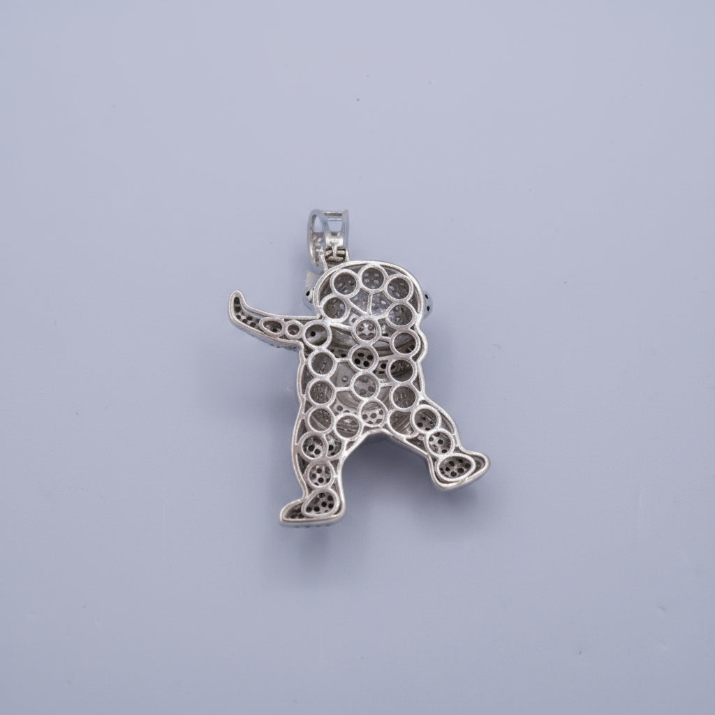 Dije de Plata .925 Especial Oso Panda con Incrustado de Zirconias mod. 1457