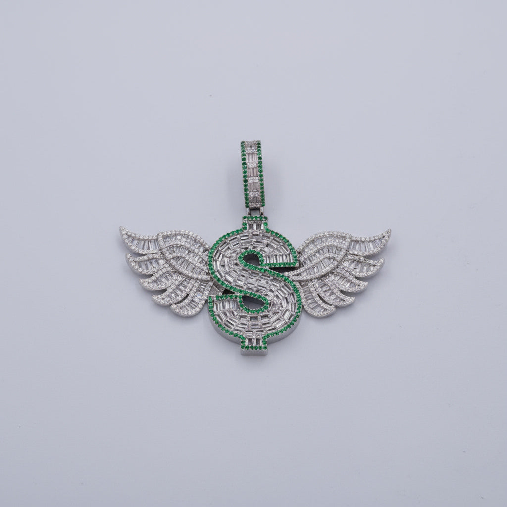 Dije de Plata .925 Especial Dollar Wings con Brillantes Zirconias mod. 1461