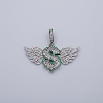 Dije de Plata .925 Especial Dollar Wings con Brillantes Zirconias mod. 1461