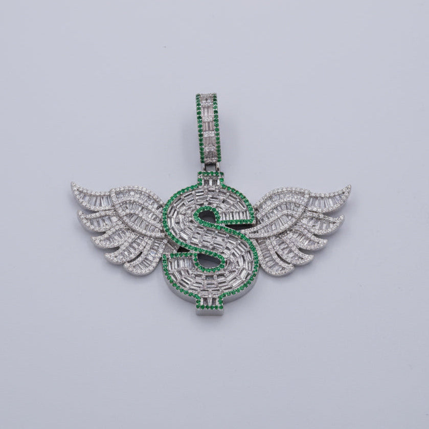 Dije de Plata .925 Especial Dollar Wings con Brillantes Zirconias mod. 1461