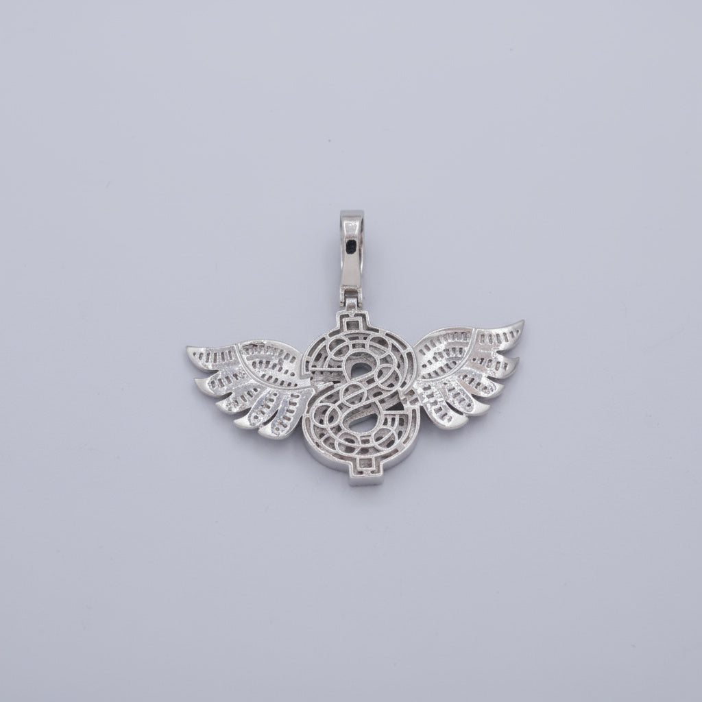 Dije de Plata .925 Especial Dollar Wings con Brillantes Zirconias mod. 1461