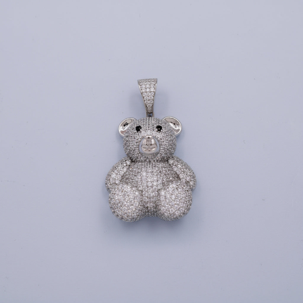 Dije de Plata .925 Especial Oso Teddy con Incrustado de Zirconias mod. 1456