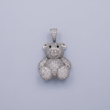 Dije de Plata .925 Especial Oso Teddy con Incrustado de Zirconias mod. 1456