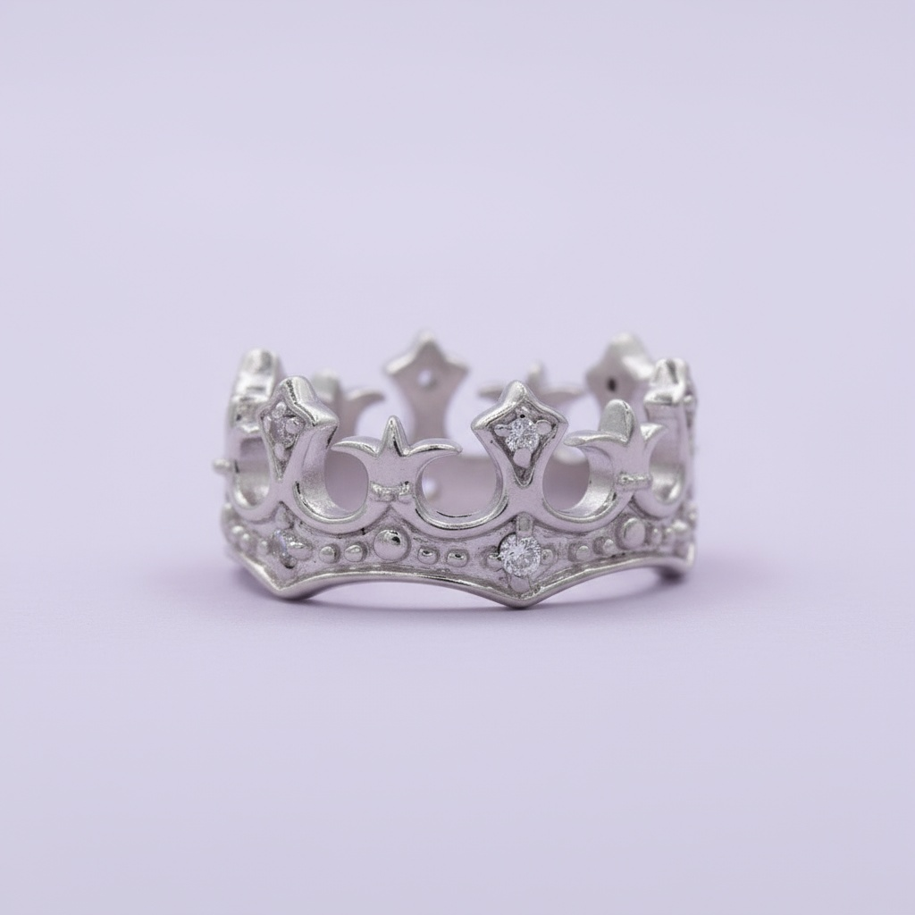 Anillo de Plata .925 Corona Royal con Zirconias Finas mod. 1391