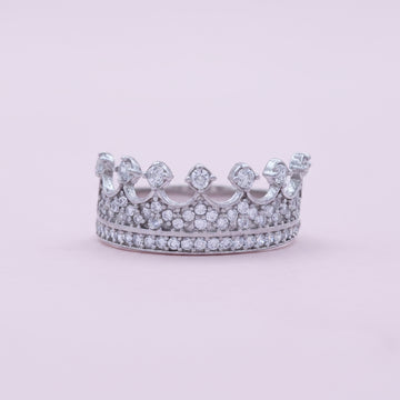 Anillo de Plata .925 Tipo Corona con Detalles de Zirconias mod. 1393
