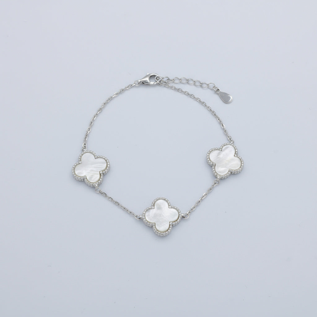 Pulsera de Plata .925 Tréboles de Madre Perla mod. 1464