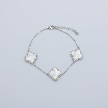 Pulsera de Plata .925 Tréboles de Madre Perla mod. 1464