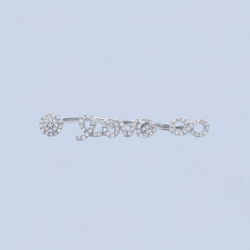 Anillo de Plata .925 Diseño Doble Estilo Love y Brillos de Zirconia mod. 1392