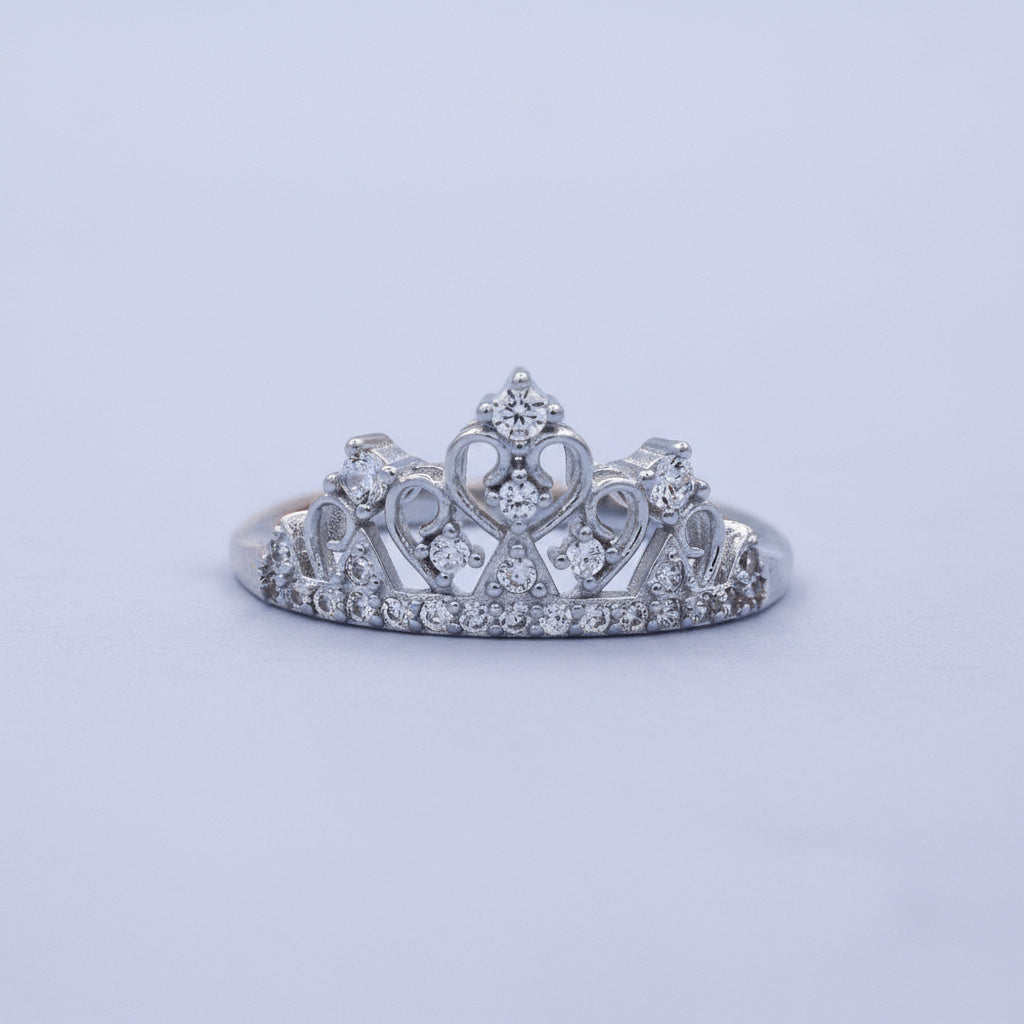 Anillo de Plata .925 Corona Princesa con Zirconias de Alta Calidad mod. 1394