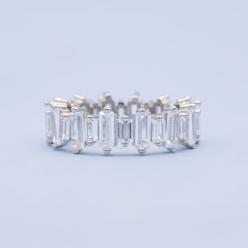 Anillo de Plata .925 Churumbela Especial con Zirconias de Corte Baguette mod. 1377