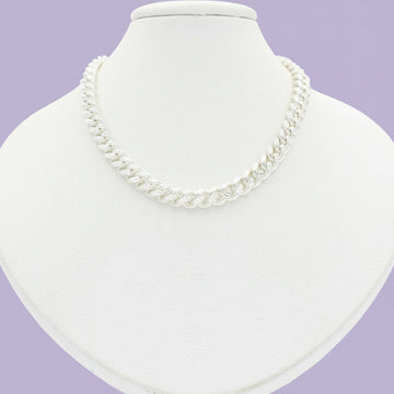 Cadena de Plata .925 de Tejido Cubano con Diamantado mod. 1517