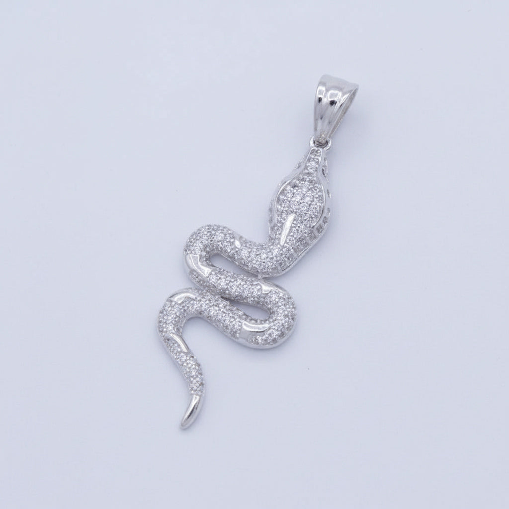 Dije de Plata .925 con Diseño de Serpiente con Zirconias mod. 1522