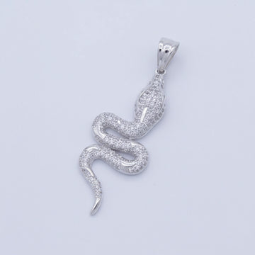 Dije de Plata .925 con Diseño de Serpiente con Zirconias mod. 1522